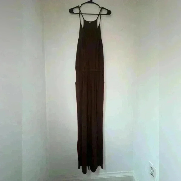 Lacozy Cotton Jumpsuit with Pockets in Dark Brown, Medium - Picture 3 of 5